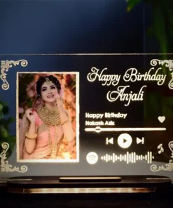 Personalized Name Music Plaque With Photo Acrylic 3d Led Lamp