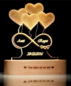 Personalized Infinity Love Sign Acrylic 3d Illusion Led Lamp