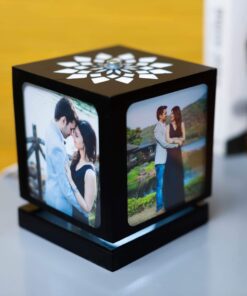 Anniversary Gift Personalized Rotating Lamp With 4 Photos