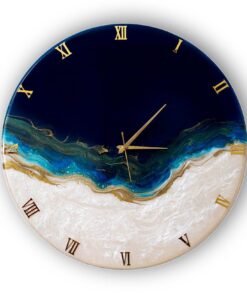 Royal Elegant Blue Resin Wall Clock 12 inches Kumar Shop