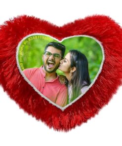 Customised Heart Shape Pillow/Cushion for Valentine Day, Anniversary gift with Free 1 Key Chain