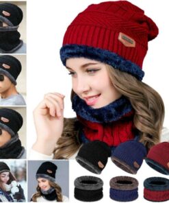 Trendy Winter Cap for Men & Women / Woolen Cap for Men & Women Cotton Set for Extra Protection From cold
