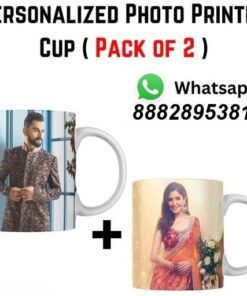 Personalized Photo Printed Coffee Mug, Best Gift for Birthday, Friends, Bestfriend, Love, Anniversary, Wedding, Couple Gift Pack of 2